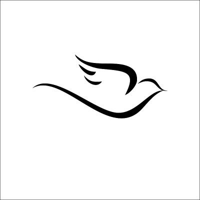 一只飞翔的燕子线条标志向量