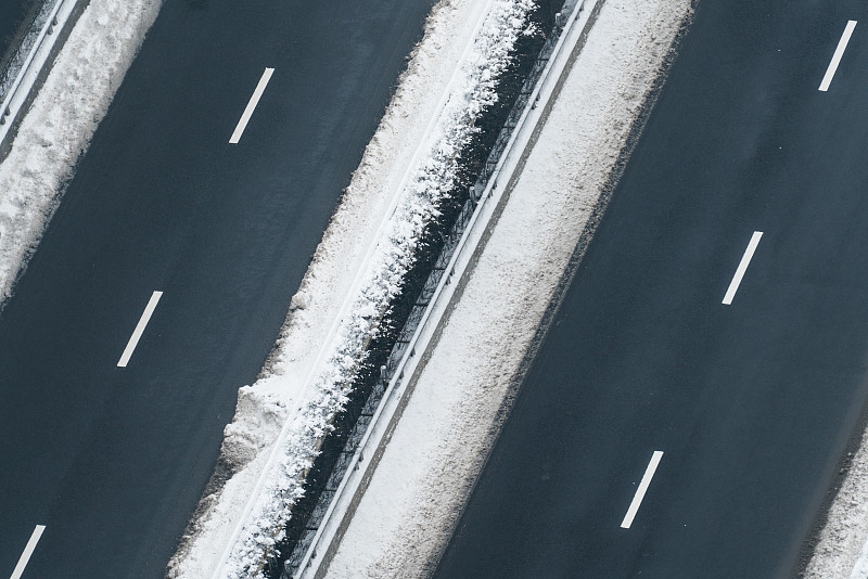 雪道鸟瞰图