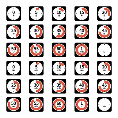 计时器图标(以5分钟为单位递增，0-60分钟)