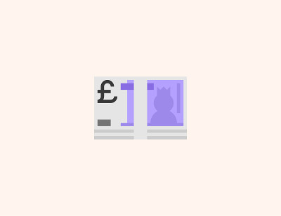 Great Britain Pound banknote vector icon. Isolated