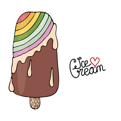 Vector colorful Ice cream isolated on white backgr