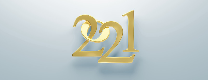 新年快乐。在2021年开始。三维演示