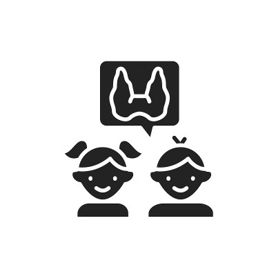 儿科内分泌学线图标。孤立的向量元素。