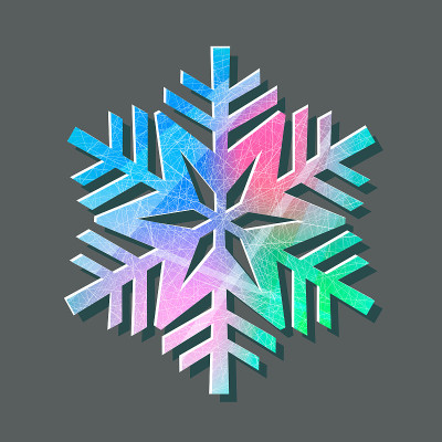 雪花颜色的标志与纹理划伤与溜冰鞋在灰色的背景