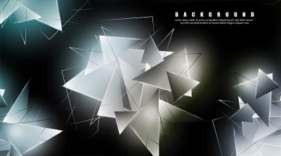 abstract background with glowing triangles that ov