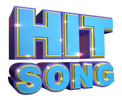 蓝色Hit歌曲标志- 3d插图
