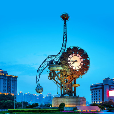 中国天津的世纪钟