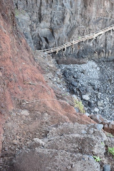 葡萄牙马德拉圣乔治海岸的徒步旅行路线