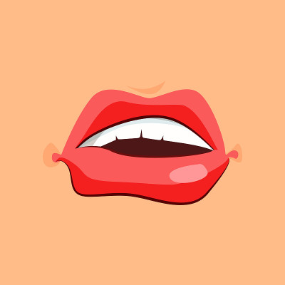 女性红唇插画