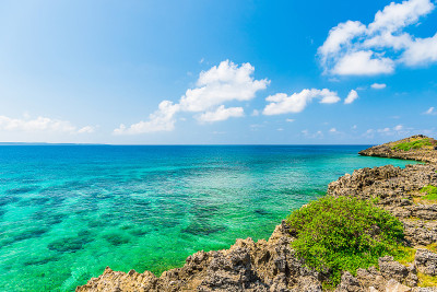 冲绳宫古岛美丽的海滩。