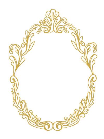 golden frame with ornaments