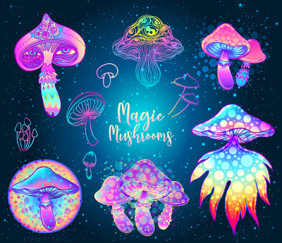 神奇的蘑菇。迷幻幻觉。