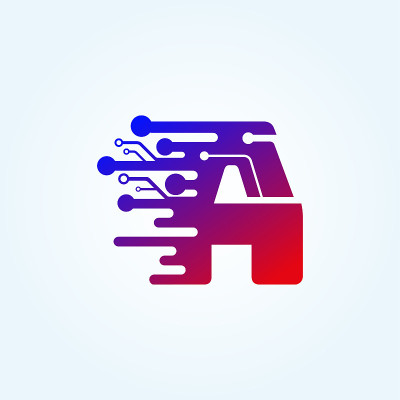 A Creative design letters, technology icons