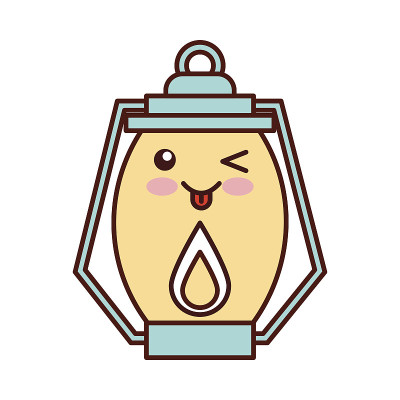 卡哇伊煤油灯野营卡通