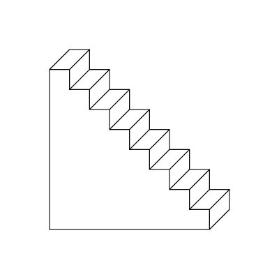 楼梯轮廓矢量插图描边