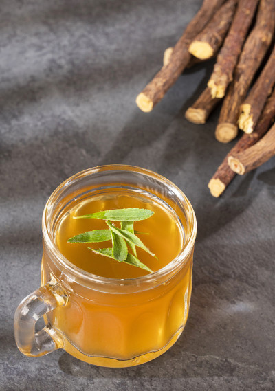 甘草茶，用甜叶菊加糖