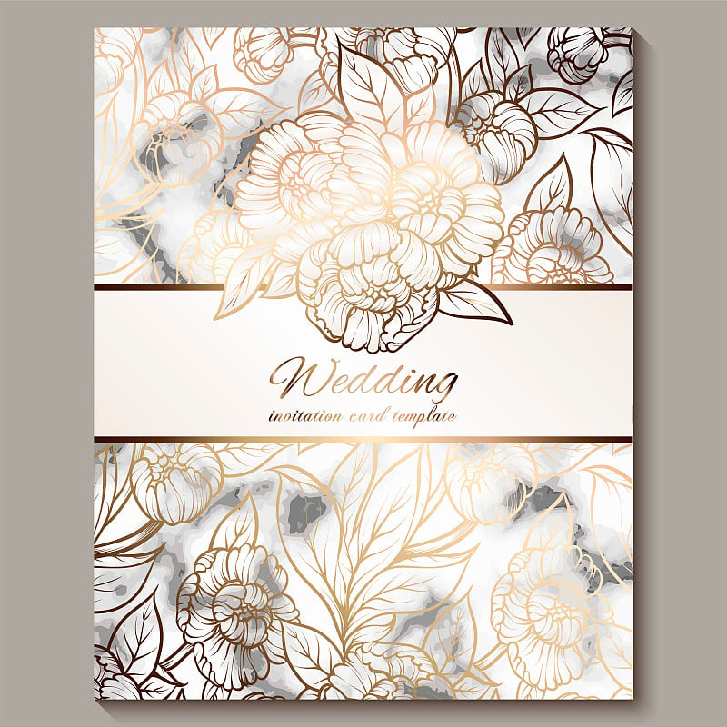 Luxury and elegant wedding invitation cards with m