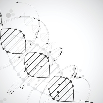 有DNA分子的科学模板，壁纸或横幅。