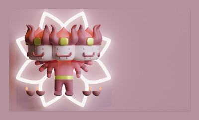 排灯节登陆页面模板与拉瓦纳3d渲染插图