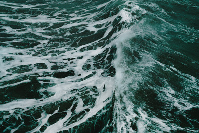 波浪泡沫特写