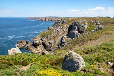 范点。野外的海岸。Finistere。布列塔尼