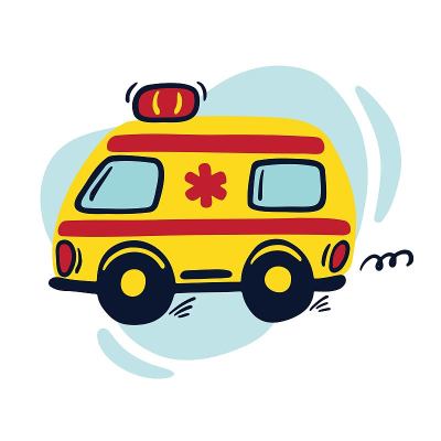 Yellow emergency car