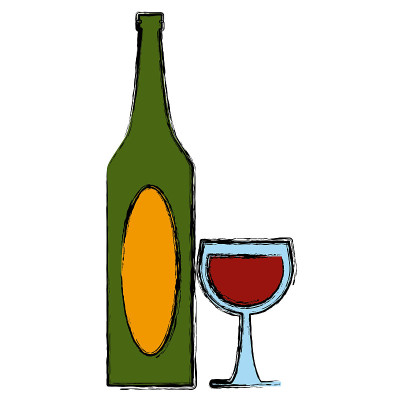 酒杯和酒瓶