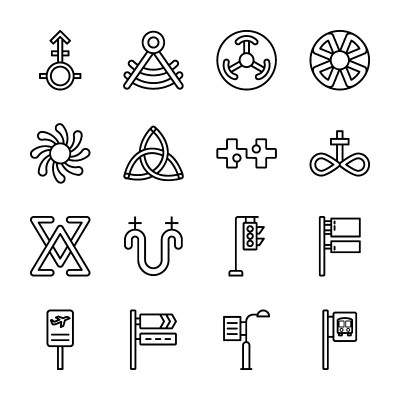 Symbols And Signs Icons Set