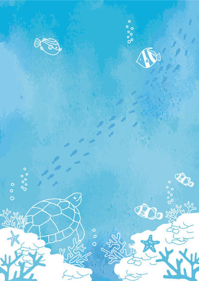 海底鱼类背景矢量图