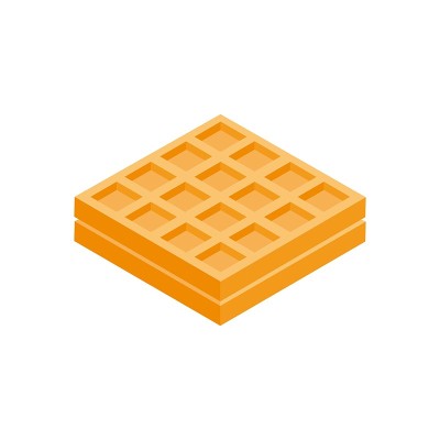 华夫饼等距平面图标插图