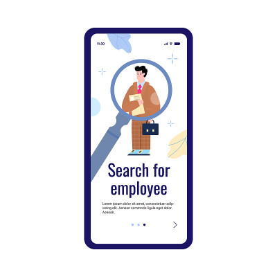 Searching for new employee and staff mobile app pa