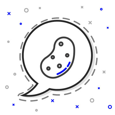 线土豆图标孤立在白色背景。色彩斑斓的轮廓的概念。矢量图