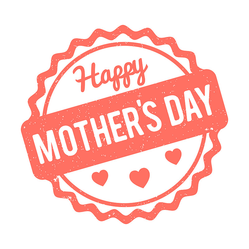 Happy Mother's Day Postcard vector rubber stamp