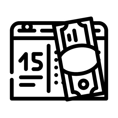 日支付赡养费线图标矢量插图