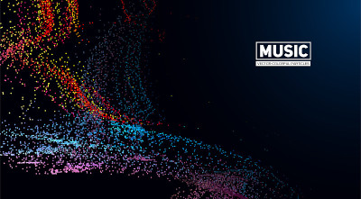 Abstract background from flow colorful particles. 