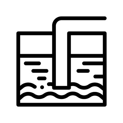 水处理罐和抽油管矢量图标