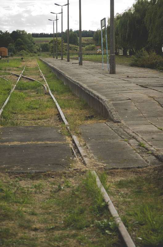 detail of old railroad tracks