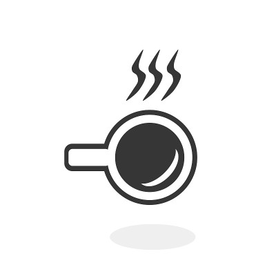 咖啡杯平面图标矢量插图