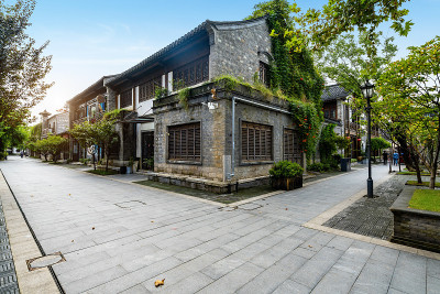 中国南京的古镇建筑和街道