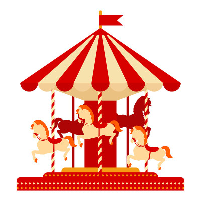 卡通矢量插图孤立对象游乐园“nCarousel