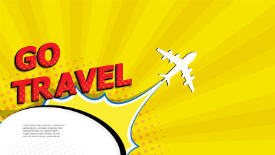 go travel pop art, comic book