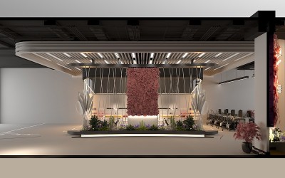 现代办公室和工作空间的3d渲染