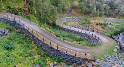 Vindhellavegen，挪威维斯特兰Borgund Stave Church附近，沿着国王路(