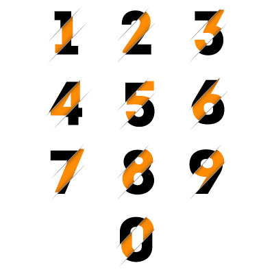 程式化的数字设计，数字矢量插图