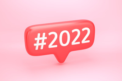 红色的社交媒体通知图标，编号2022