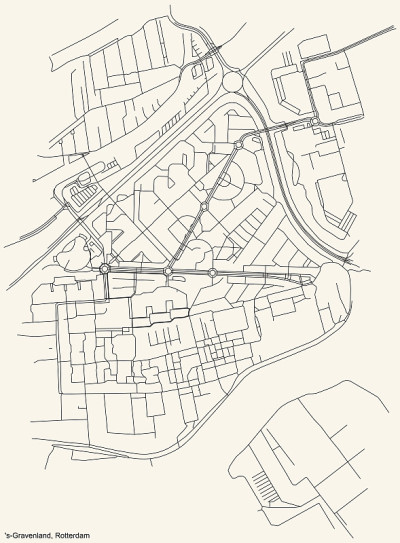 荷兰鹿特丹的街道道路图