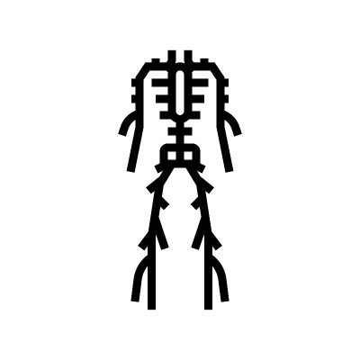 淋巴系统线图标矢量插图