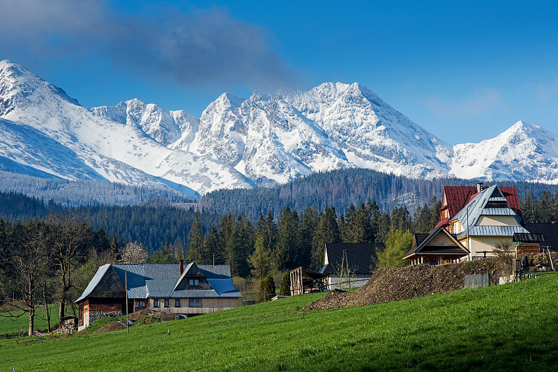 典型的泰特拉山谷小屋。当地旅游的概念。波兰,Tatra