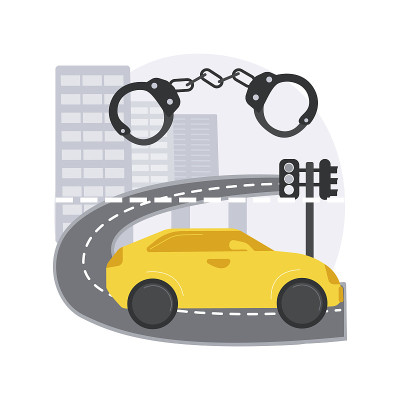 交通犯罪抽象概念矢量图。