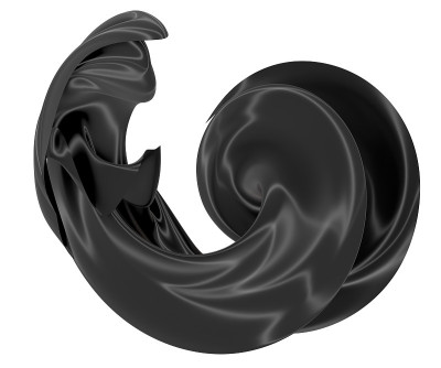 白色背景上的波浪织物。3 d渲染。